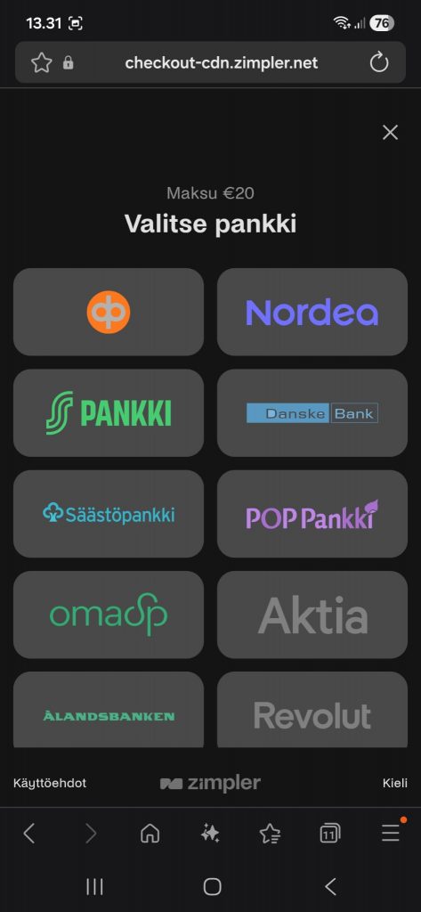 Zimplerin yhteistyöpankit kuvattuna