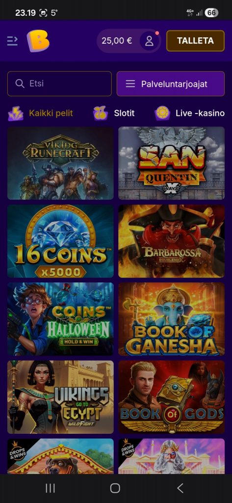 Bonusbetlla on sankka määrä pelejä
