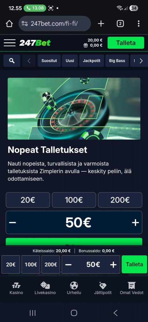 Raha odottaa pelitilillä