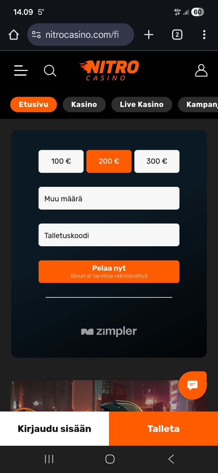 Nitro Casinon etusivu