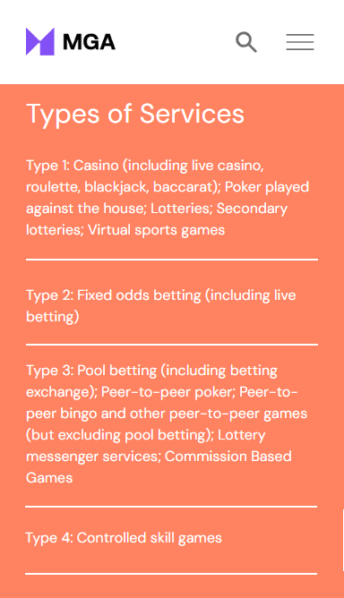 Erilaiset MGA-lisenssityypit