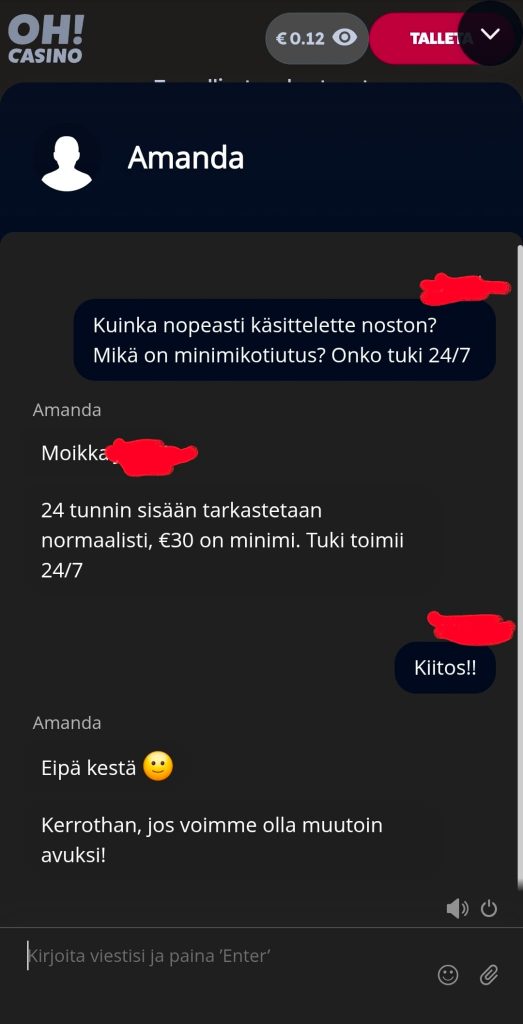 Amanda vastasi nopeasti