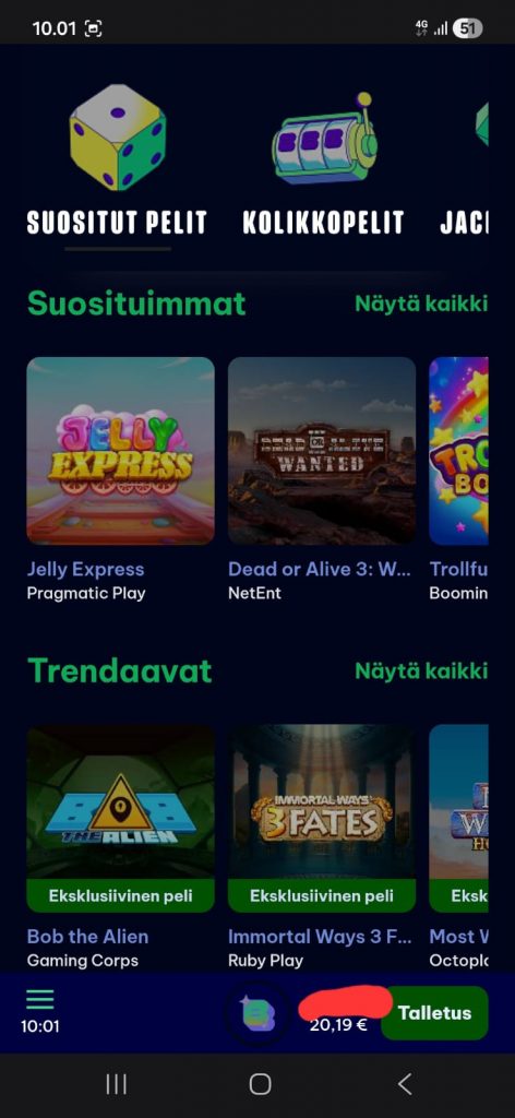Slotteja on vaikka millä mitalla
